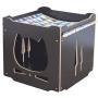 S-Lifeeling Wooden Cat House with Hammock Stackable Collapsible Cat Kity Cube Room Splicing Cat Climbing Combination