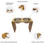 MMM YUMMY Raised dog bowls - Elevated Pet Feeder for Medium and Big Dogs - Made of Eco-Friendly Bamboo with 2 Removable Stainless Steel Food Bowls