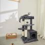 SUPERJARE Cat Tree with Extra Scratching Board & Posts, Kitten Tower Center with Plush Perch and Dangling Ball, Pet Play Condo Furniture