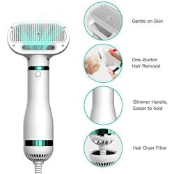 Pet Hair Dryer, 3-in-1 Low Noise Pet Grooming Hair Dryer Portable Home Pet Care with Slicker Brush and One-key Cleaning Comb for Small Large Cat Dog, The perfect combination of dog bathing station