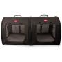One for Pets Portable 2-in-1 Double Pet Kennel/Shelter, Fabric, Black/Royal Blue 20''x20''x39'' - Car Seat-Belt Fixture Included