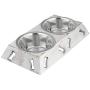 Eximious India Thanksgiving Gifts Elevated Dog and Cat Bowl Raised Pets Wooden Feeder with Stainless Steel Bowls, Food and Water Dispenser for Dogs, Cats and Pet Lovers 16 x 9 x 2.5 inches