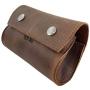 Taco Dog, Poop Bag Pouch Handmade from Full Grain Leather - Convenient Carrier, Clips onto Leash, Dispenser, Easy Cleanup When Walking - All Natural, Lightweight, Accessory - Bourbon Brown