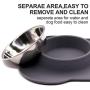 N/E M&J Bone-Shaped Dog Bowl Stainless Steel Dog Bowl, 2 Medium-Sized Bowls (13.3 Ounces Each) Leak-Free, Non-Slip Silicone pad, Used for Small Dogs, Pets, Cats Feeding Bowls