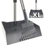 Larger Dog Pooper Scooper, Adjustable Long Handle, Strong and Sturdy Rake & Scooper Set, Rust-Proof Metal Poop Scooper Perfect for Lawns & Gravel, Great for Small to Large Dogs