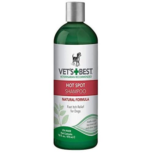 Vets Best Hot Spot Itch Relief Shampoo for Dogs | Relieves Dog Dry Skin, Rash, Scratching, Licking, Itchy Skin, and Hot Spots | 16 Ounces