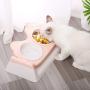 ocijf179 Pet Feeding Bowl Cat Dog Double Bowls Drinking Feeding Feeder Water Dispenser Food Container - Green
