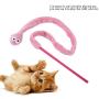 Pssopp Cat Teaser Toy, 3 Color Cartoon Snake Shape Cat Teaser Wand Toy Interactive Reusable Plush Catnip Cat Toys Funny Cat Kitten Pet Playing Toy
