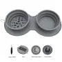 Rainteam Portable Collapsible Travel Dog Bowl, Outdoor Double Bowl Design with Slow Feeder Bowl and Water Bowl, Non-Slip, Anti-tip and No-Spill Rainteam Portable Collapsible Travel Dog Bowl, Outdoor Double Bowl Design with Slow Feeder Bowl and Water Bowl, Non-Slip, Anti-tip and No-Spill