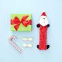 ZippyPaws - Jigglerz Holiday Tough No Stuffing Squeaky Plush Dog Toy with Crinkle Head and Tail