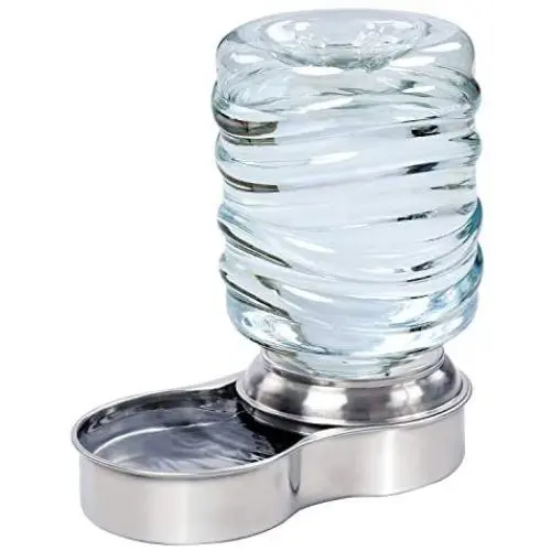Waterer Stainless Steel Pet Dog Cat Water Fountain Bowl Waterer Stainless Steel Pet Dog Cat Water Fountain Bowl