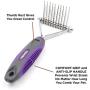 Undercoat Dematting Comb / Rake by Hertzko – Long Blades with Safety Edges - Great for Cutting and Removing Matted, Tangled, or Knotted Hair