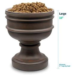 Pet Junkie Summit Elevated Dog Bowl for Food or Water, Stainless Steel Washable Inner Bowl, Brown