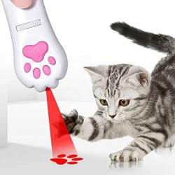 LECHONG Cat Projector Toy Interactive Cat Teaser Toys for Indoor Cats, 5 Patterns Dog Cat Chaser Toy with UV Black Light Rechargeable and Portable