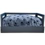 Iconic Pet Sassy Paws Wooden Pet Bed with Paw Printed Comfy Cushion for Dogs & Cats in Varying Sizes & Colors
