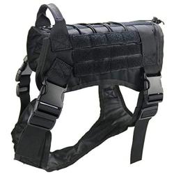 DGSD Outdoor Tactical Dog Harness Military Training Patrol Service Dog Vest,Adjustable Working Dog Vest with Handle for Training Hiking Outdoor Sports,A,XL