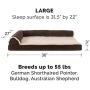 Furhaven Pet Dog Bed - Cooling Gel Memory Foam Faux Fleece and Chenille Soft Woven Traditional Sofa-Style Living Room Couch Pet Bed with Removable Cover for Dogs and Cats