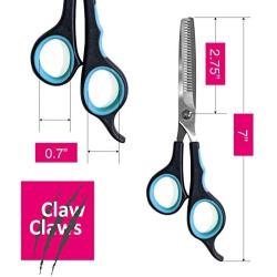 Claw Claws 6 inch Grooming Straight Rounded Scissors or 7 inch 30%~40% Thinning Shaping Scissors for Small and Medium Dog or cat, Trimming and Finishing Shears Tool for pet