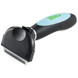 BOSHEL Dog Grooming Deshedding Tool Reduces Shedding by up to 93% - Ergonomic Easy-Clean Button Easily Removes Gathered Fur from The Brush - Non-Slip Handle