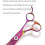 Purple Dragon 6.5'' 55 Tooth Professional Pet Grooming Scissors - Dog Thinning/Blending Shears - Animal Hair Trimmer for Pet Groomer