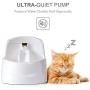 Dog Water Dispenser, Cat Drinking Fountain Pet Fountain with 2.5L (0.66GAL) Capacity, 5Pcs Carbon Filter,Ultra Quiet, Safe and Energysaving Water Bowl for Dogs Cats Birds