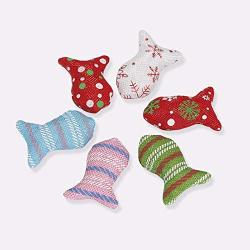 ocijf179 Pet Toy 3Pcs Christmas Series Funny Interactive Simulated Fish Cat Toys Pet Supplies - Random Color 3pcs
