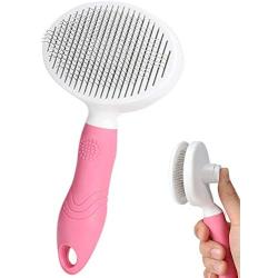 Self Cleaning Slicker Brush, Cat Brush/Dog Brush for Grooming and Shedding, Pet Brush Gently Remove Long and Loose Undercoat, Mats and Tangled Hair