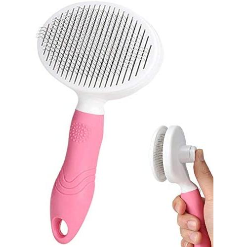 Self Cleaning Slicker Brush, Cat Brush/Dog Brush for Grooming and Shedding, Pet Brush Gently Remove Long and Loose Undercoat, Mats and Tangled Hair