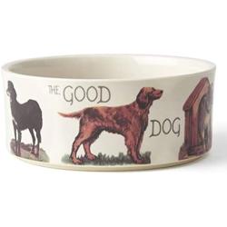 PetRageous 17007 Pet Derby Stoneware Dishwasher Safe Dog Bowl 3.5-Cup 6-Inch Diameter 2.5-Inch Tall for Medium and Large Dogs and Cats, 28-Ounce, Gray