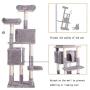 Hey-brother 60 inches Multi-Level Cat Tree Condo Furniture with Sisal-Covered Scratching Posts, 2 Plush Condos, 2 Plush Perches, for Kittens, Cats and Pets