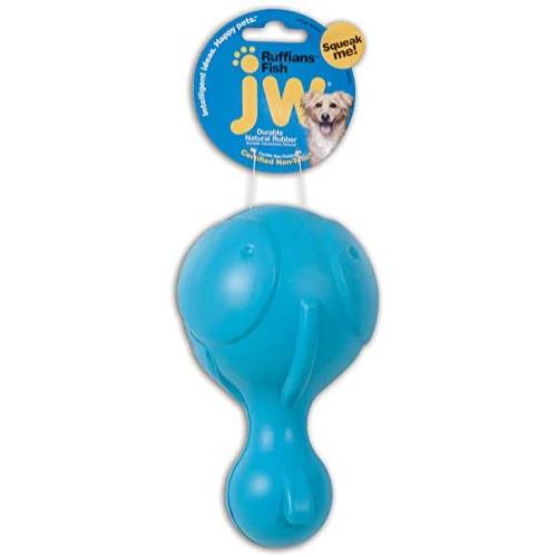 JW Pet Company Ruffians Fish Dog Toy, Large (Colors Vary)