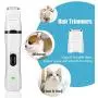soieho 3 in 1 Dog Nail Grinder Pet Nail Trimmer - Electric Rechargeable Nail Clippers, Pet Nail Grinder Painless Paw Hair Clipper Grooming & Smoothing for Small Dogs Cats