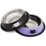 Legendog 2Pcs Cat Bowl Pet Bowl Stainless Steel Cat Food Water Bowl Non-Slip Rubber Base Small Pet Bowl Cat Feeding Bowls Set
