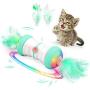 MILIFUN Magic Feather Cat Toy Interactive Cat Toy, Auto Rotate Ball, Automatic Rotating Ball Teaser Cat Toys for Indoor Kitten/Cats,USB Charging Cat Ball Toy