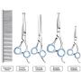 Professional Dog Grooming Scissors with Safety Round Tip - Heavy Duty Stainless Steel Grooming Scissors for Dogs Cat Pet - Pet Grooming Scissors Kit 6 Pcs for Cat Dog Grooming