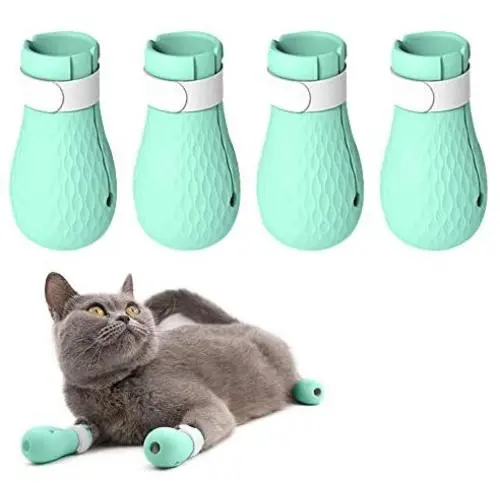 YYYux Silicone Anti-Scratch Cat Shoes Boots Rubber Precaution Scratch Gloves Cat Paw Protector Nail Cover Pet Grooming Scratching Booties for Home Bathing Checking Treatment Shaving YYYux Silicone Anti-Scratch Cat Shoes Boots Rubber Precaution Scratch Gloves Cat Paw Protector Nail Cover Pet Grooming Scratching Booties for Home Bathing Checking Treatment Shaving