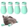 YYYux Silicone Anti-Scratch Cat Shoes Boots Rubber Precaution Scratch Gloves Cat Paw Protector Nail Cover Pet Grooming Scratching Booties for Home Bathing Checking Treatment Shaving