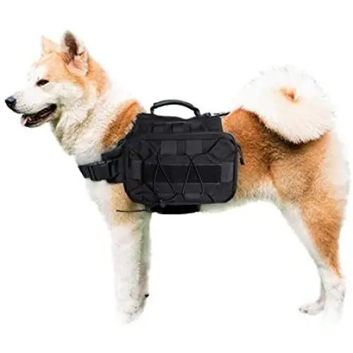 Elitezip Dog Backpack, Nylon Dog Pack Hound Saddle Bag Backpack with Two Side Pockets for Travel Camping Hiking Elitezip Dog Backpack, Nylon Dog Pack Hound Saddle Bag Backpack with Two Side Pockets for Travel Camping Hiking