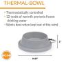 K&H Pet Products Thermal-Bowl Heated Cat & Dog Bowl 32oz. Slate Gray 12W