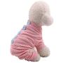 Woo Woo Pets Cute Animal Soft Coats Pet Dog Cotton Pajamas Pets Stripes Jumpsuit Clothes