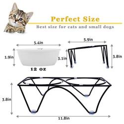 JOYO Cat Bowls Elevated, Tilted Cat Food Bowls, Raised Cat Bowls for Food and Water, Protect Pets Spine, Dishwasher and Microwave Safe, Ceramic cat Food Dishes and Bowls for Indoor Cat or Small Dogs