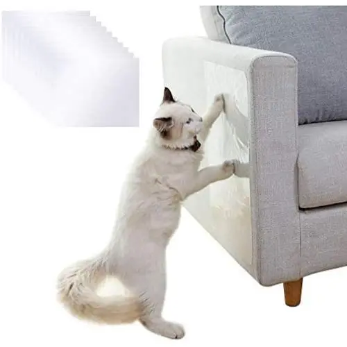 Bihuo Anti-Scratch Cat Protector Tape for Wood Furniture and Sofas Sheets, Transparent Deterrent, Leather Couches-Long Lasting Sheild Indoor Protector- 10 PCs Bihuo Anti-Scratch Cat Protector Tape for Wood Furniture and Sofas Sheets, Transparent Deterrent, Leather Couches-Long Lasting Sheild Indoor Protector- 10 PCs