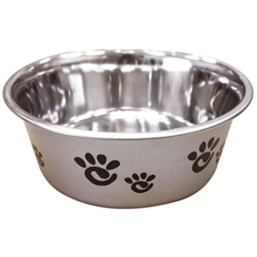 Ethical Pet Barcelona Matte and Stainless Steel Pet Dish, 32-Ounce, Silver
