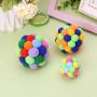 Aopiu New Pet Cat Toy, Colorful Handmade Bells Ball, Built-in Catnip Interactive Toy
