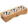 Cat Bowls, Pet Bowl Small Dog and Cat Bowls Stainless Steel Three Bowls Pet Feeder Pet Food Bowl for Cats