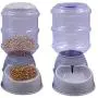 Blusea Automatic Pet Water Food Dispenser, 3.8L Large Capacity Self-Dispensing Gravity Pet Feeder Waterer Cat Dog Feeding Bowl Drinking Water/Automatic Feeding Pet Supplies (1, Grey)
