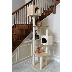 Armarkat Premium Pinus Sylvestris Wood Cat Tree Condo Scratching Post Kitty Furniture Tall Sturdy Light Wood and Sisal Rope, Pine, 36 in (S8502)