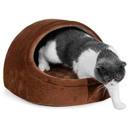 Hepeeng Cat Bed with Pillow for Indoor Cat/Pet Cave Bed for Small Dog/Puppy/Kitty Anti-Slip and Water-Resistant Bottom