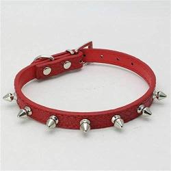 Pet Toys Great Cat Dog Rivet Collar Pet Accessory Collar, Size: M(Purple) (Color : Red)