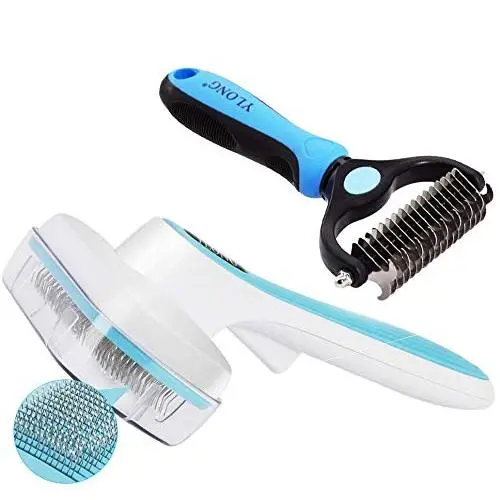 YLONG Self Cleaning Slicker Brush & Pet Grooming Rake 2 Pack Professional Pet Grooming Brush for Dogs and Cats,with Short to Long Hair YLONG Self Cleaning Slicker Brush & Pet Grooming Rake 2 Pack Professional Pet Grooming Brush for Dogs and Cats,with Short to Long Hair